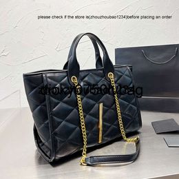 ys bag Bags ysllbags Tote Bag Shopping Women Chain Gaby Quilted Genuine Leather Gold Letter Rhombic Pattern Large Capacity Pocket Black Handbag Purse