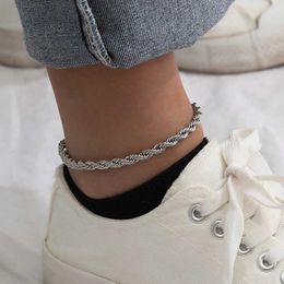275H Anklets SUNIBI 316L stainless steel chain ankle bracelet womens gold 4MM classic accessories wholesale direct shipping d240517