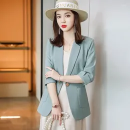 Women's Suits Spring Summer High-grade Leisure Blazers Thin Small Suit Jacket Women Three Quarter Sleeve Korean Style Slim Fashion Outwear