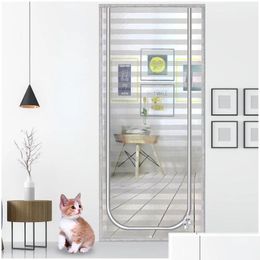 Sheer Curtains Door Curtain Zipper Design Prevent Kittens And Puppies From Going Out Isolation Net To Mosquitoes Insects Dr Homefavo Dhk0W