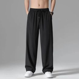 Spring Wide Leg Sweatpants Baggy Men Korean Fashion Loose Straight Pants Male Harajuku Black Streetwear 240509