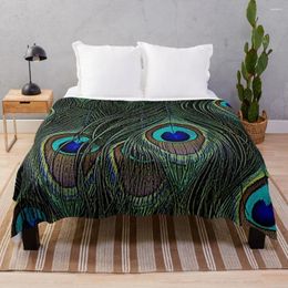 Blankets Peacock Feathers Bird Lover Gifts Cool Outfits Beautiful Feather Patterns Throw Blanket Soft Plaid Loose