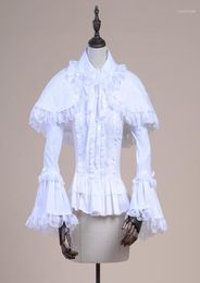 Women039s Blouses Spring Women White Shirt Vintage Victorian Ruffled Lace Blouse Ladies Gothic Tops Lolita Princess Costume Sha4674795