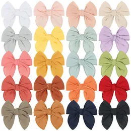 Kids Bow Hair Clips Barrettes Baby Children Soft Cloth Hairpins Princess Girls Bowknot Clippers Headwear Hair Accessories 20 Colors YL2963