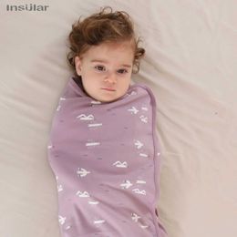 Sleeping Bags INSULAR Baby Muslin Swaddle Blankets Newborn Wrap Animal Flower Printed 76x76cm 100% Cotton Infant Towel Baby Scarf Y240517
