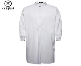 2018 Autumn New Brand Men039s Shirt Arab Style Fashion Simple Long Men039s Casual Shirt White Muslim Robe Thobe Dress MXXL7080095
