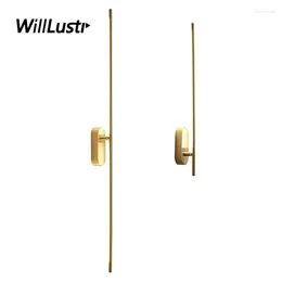 Wall Lamps Minimalist LED Lamp Copper Color Iron Acrylic Sconce El Mall Shop Aisle Lounge Bedside Creative Dual Use Vanity Lighting