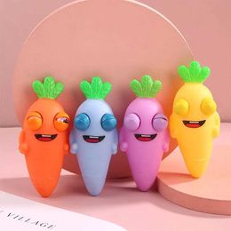 10PCS Decompression Toy Creative Carrot Squeeze ping Eyes Colourful Decompression Toy Funny Compulsive Stress Relief Venting Toys