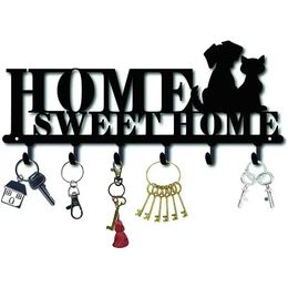 Robe HooksHook Hanger Wall Key Holder Metal Decorative Coat with Sweet Home and Dogs Design Organiser Rack 6 H240516
