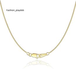 Jewlpire Solid 18K Gold Over 925 Sterling Silver Necklace for Women and Girls 0.8mm Box Chain Lobster Buckle - Ultra Thin Strong Necklace Chain 40.64cm