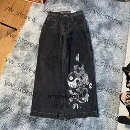 jnco jeans trend designer Men's Jeans Streetwear jnco Y2k Hip Hop Cartoon Graphic Print Vintage Baggy Black Pants Men Women High Waist Wide Leg Trousers 99b2