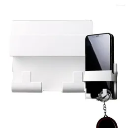 Kitchen Storage Wall Mount Phone Holder Punch Free Remote Control Mobile Charging Base Stand Self-Adhesive With Data
