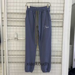 Rhude High end designer trousers for embroidered slogan drawstring loop pants With 1:1 original labels