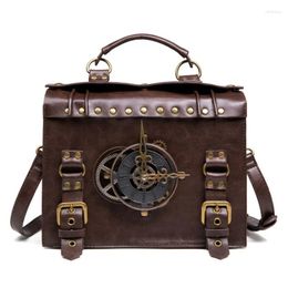 Evening Bags Steampunk Vintage Crossbody For Women Leather Handbags Shoulder Sling Bag Female Bolsos Mujer Goth Techwear Postman Box