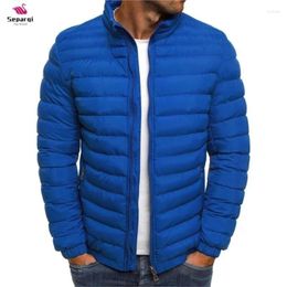 Men's Jackets SEPAQI 2024 Men 's Parka Autumn Winter Coat Solid Stand Collar Zipper Closure Pockets Casual Puffer Warm Jacket Streetwear