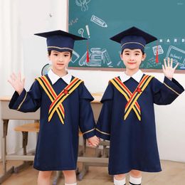 Clothing Sets Graduation Gown Loose Zipper With Hat Tassel Exquisite Kids Costume Polyester Kid Academic Dress Student Supplies