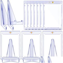 Kitchen Storage & Organisation 10Pcs 35 Pt Magnetic Card Holders Case With Clear Acrylic Stands For Baseball Football Sports Trading D Dhbya