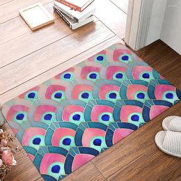 Bath Mats Pink Feathers Entrance Door Mat Kitchen Carpet Non-slip The Bathroom Stove Bedroom House Home Products Hallway Floor Rugs