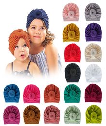 Baby Turban bonnet soild Colour cotton top knot Inner Hijab african headwrap girls boys head wraps India Hat Hijabs Cap RY195490783