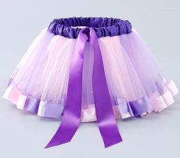 Skirts Children Rainbow Wear Kids Colourful Party Performance Dresses Girls Veil TUTU Cotton Princess16215851