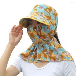 Wide Brim Hats Sunscreen Bucket Hat Women Sun Protection Neckline Mask Face Neck Farm Work Riding Climbing