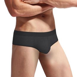 Underpants 1pc Sissy Men's Lingerie Shorts Ice Silk Translucent Briefs Bulge Pouch Panties Sexy Elastic Man Underwear