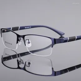 Sunglasses Anti-blue Light Nearsighted Prescription Glasses Men Women Framless Alloy Half Rim Blue Proof Minus 0 To -6.0