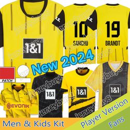 23 24 25 DoRTmuNDs 50th Anniversary Special 2024 2025 Soccer Jerseys Kids Kit Fourth 4th SANCHO Cup Trikot Football Shirt Home Away Third HALLER REUS BRANDT Sets