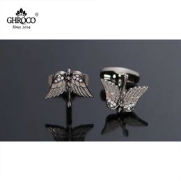 Cuff Links GHROCO High Quality and Exquisite Corner Set Acrylic Wing Shirt Cufflinks Fashion Luxury Business Mens and Wedding Gifts