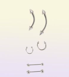 Shellhard Body Piercing Jewellery Whole 120Pcs Mix Styles Stainless Steel Body Piercing Tongue Eyebrow Belly Nose Ring Accessori66256574113