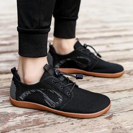 Casual Shoes Sneakers Canvas 2024 Men Flats Summer Soft Zero Drop Sole Wider Toe Light Weight Fashion