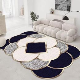Carpets Nordic Wind Living Room Gold Diamond Velvet Carpet Light Luxury Sofa Coffee Table Bedroom Dirt Resistant