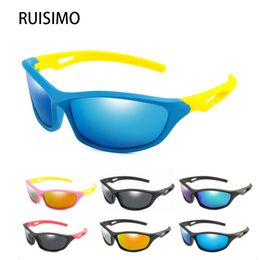 Dziecięcy chłopiec sport Sun Tr90 Cool Okulary przeciwsłoneczne Outdoor Goggle UV Ochrona Eyewear Balans Slajd Slajds Dzieci Szklanki L2405