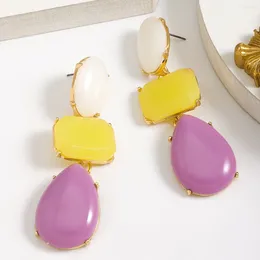 Dangle Earrings Lady Shiny Matching Resin Splicing Y2k Style Are The Perfect Gift For Chic Feminine Jewellery Your Loved Ones
