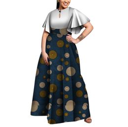 Plus Size Party Dress African Dresses for Women New Bazin Riche Style African Clothes Graceful Lady Print Wax Clothing WY55648459541