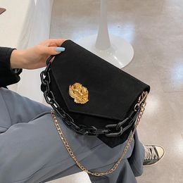 Shoulder Bags Women's Frosted Pu Leather Ladies 2024 Fashion Solid Color Crossbody Bag For Women Thick Chain Hand