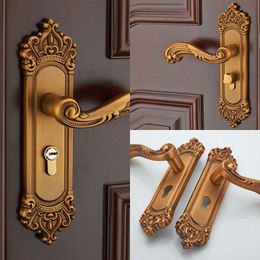 New Vintage Mute Room Aluminium Alloy Interior Door Handle European Style Anti-theft Gate Lock Furniture Hardware