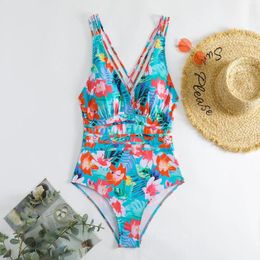 Women's Swimwear One-Piece Swimsuit Summer European And American Sexy Printed All-In-One