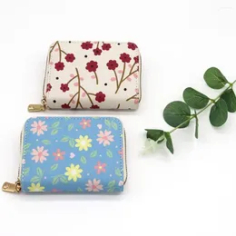 Wallets PU Leather Flower Purse Girls Multi-layer Coin Women Card Holder Portable Money Bag Birthday Gifts