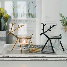 Candle Holders Modern Nordic Style Table Stand Craft Metal Glass Candelabro Original Home Accessories Bougeoir Decoration