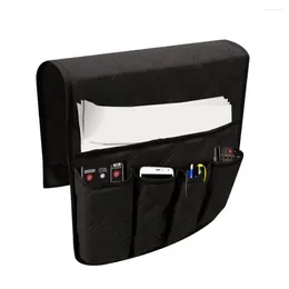 Storage Bags Waterproof TV Remote Control Couch Chair Arm Rest Covers 5 Pockets Sofa Armrest Organiser For Phone Book Magazines