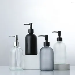 Liquid Soap Dispenser 1pc Push-type 410ml Sub-bottling Bottle For El And B&B Hand Sanitizer Glass Home Frosting Lotion Shower Gel Empty