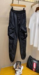 2021 Men Streetwear Hip Hop Black Cargo Pants Pockets Harajuku Harem Pant Swag Ribbon Joggers HipHop Sweatpants Trousers Traingle 9188111