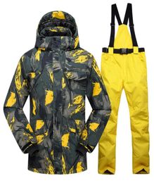 New Ski Suit Men Winter New Outdoor Windproof Waterproof Thermal Male Snow Pants sets Skiing And Snowboarding Ski Jacket Men C31259136935