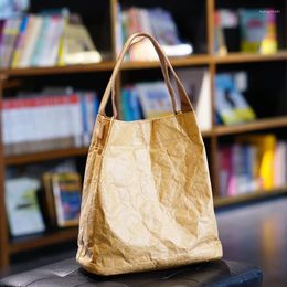 Shoulder Bags Vintage Kraft Paper Tote Women's Bag Fashion Female Trendy StyleMessenger Dupont Totes Handbags