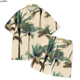 Summer Mens New Printed Casual Hawaiian Style Shirt Set