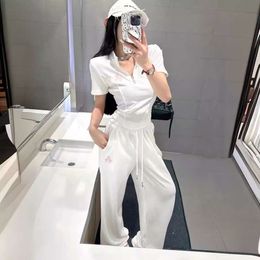 Women's Suits & Blazers Ch24ss New Heavy Industry Leisure Sports Set with American Style Street Embroidery Zipper Short Sleeves and Pants