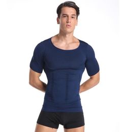 Men039s Body Shapers Classix Men Toning TShirt Slimming Shaper Posture Shirt Belly Control Gynecomastia Vest Compression Man T6898416