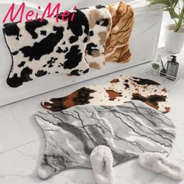Carpets Anti- Fur Special-shaped Furry Carpet For Bathroom Light Luxury Soft Cute Mats Non-slip Absorbent Fluffy Rugs Bedroom