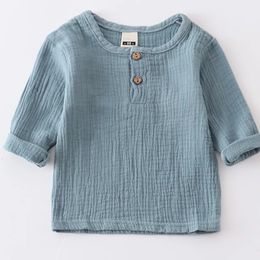 Baby Organic Cotton T-shitrs born Toddlers Boys Tops Casual Spring Summer Cute Soft Muslin Clothes 0-6Years Soft T Shirt 240517
